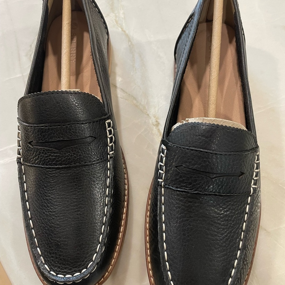 Sperry Black Leather Loafers